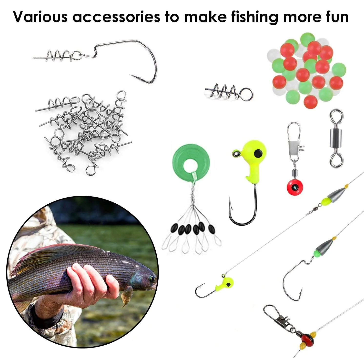 188-Pieces: Portable Fishing Accessory Kit with Tackle Box