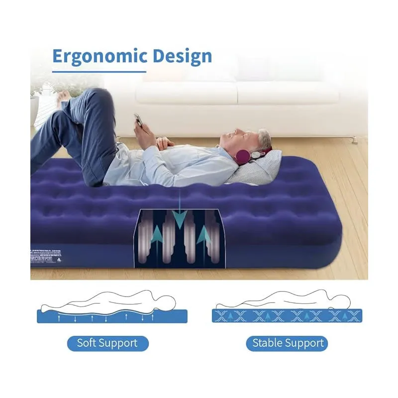 191X137X22Cm Inflatable Camping Sleeping Airbed Mattress Ti-14