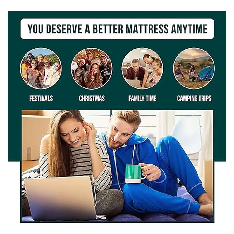 191X137X22Cm Inflatable Camping Sleeping Airbed Mattress Ti-14