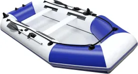 2-6 Person Inflatable Boat, Portable & Foldable, Blue, PVC, 1080 lbs Capacity, 330x136x38 cm