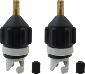 2 Pack Universal Inflatable Stand Up Paddleboard Pump Adaptor, Standard Schrader Air Valve Adapter Pumping Head Connector Converter for Inflating Boat/Kayak/Surfboard/Bed/Car Tire Black