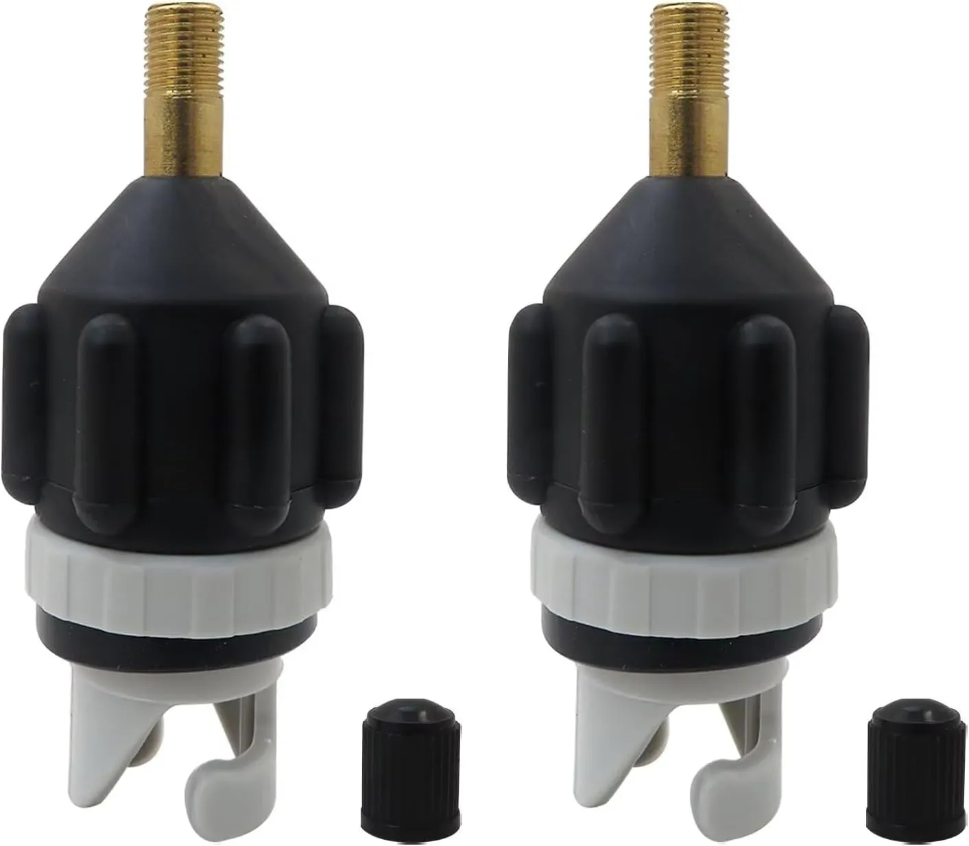 2 Pack Universal Inflatable Stand Up Paddleboard Pump Adaptor, Standard Schrader Air Valve Adapter Pumping Head Connector Converter for Inflating Boat/Kayak/Surfboard/Bed/Car Tire Black