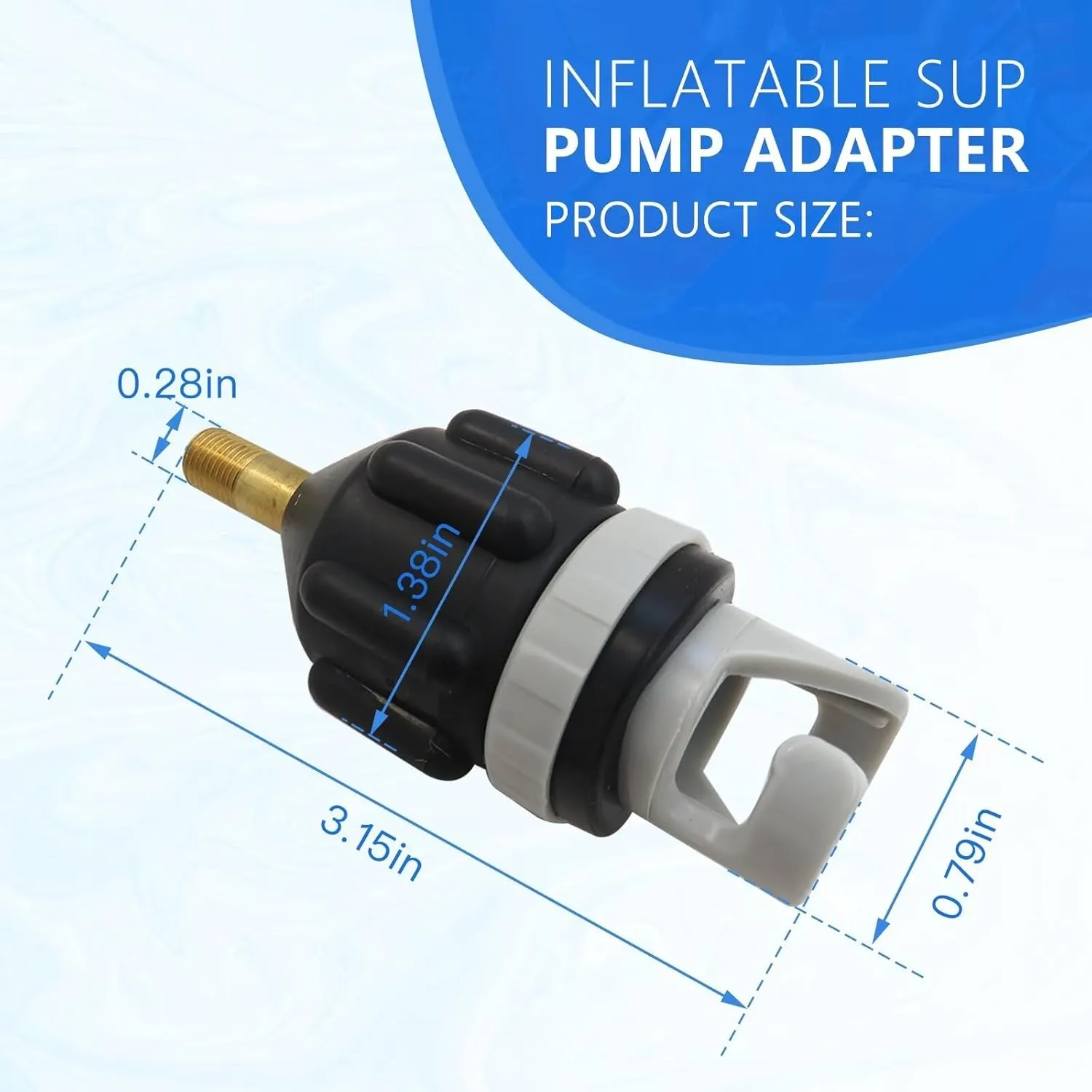 2 Pack Universal Inflatable Stand Up Paddleboard Pump Adaptor, Standard Schrader Air Valve Adapter Pumping Head Connector Converter for Inflating Boat/Kayak/Surfboard/Bed/Car Tire Black
