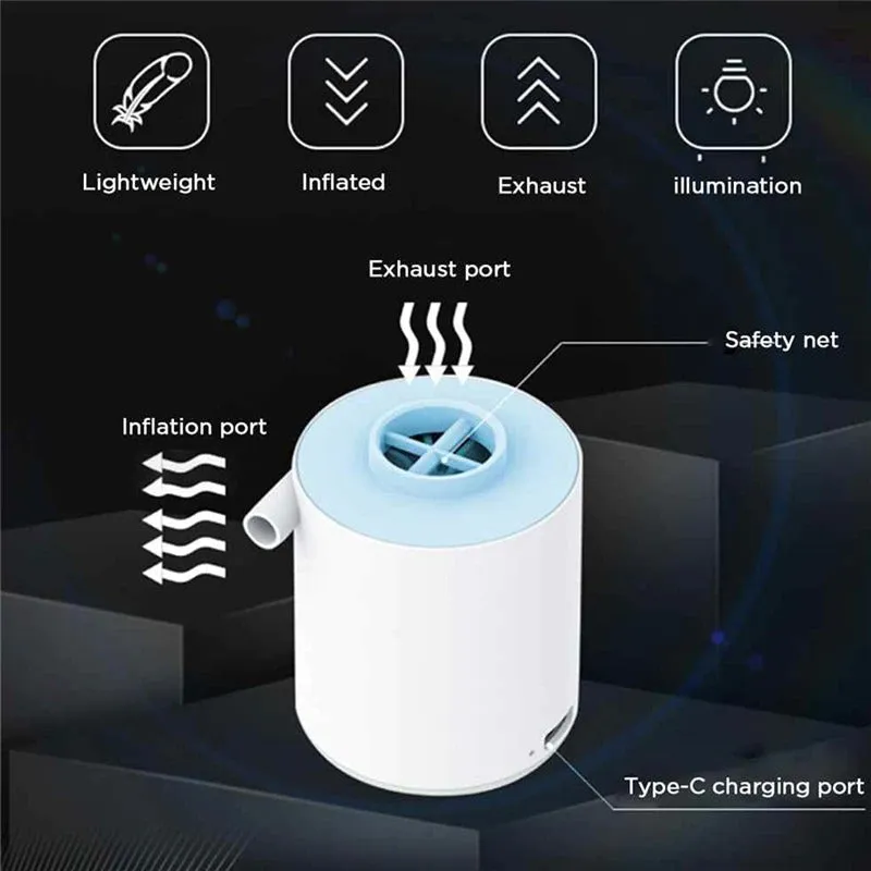 3-in-1 Mini Portable Air Pump with Camping Light