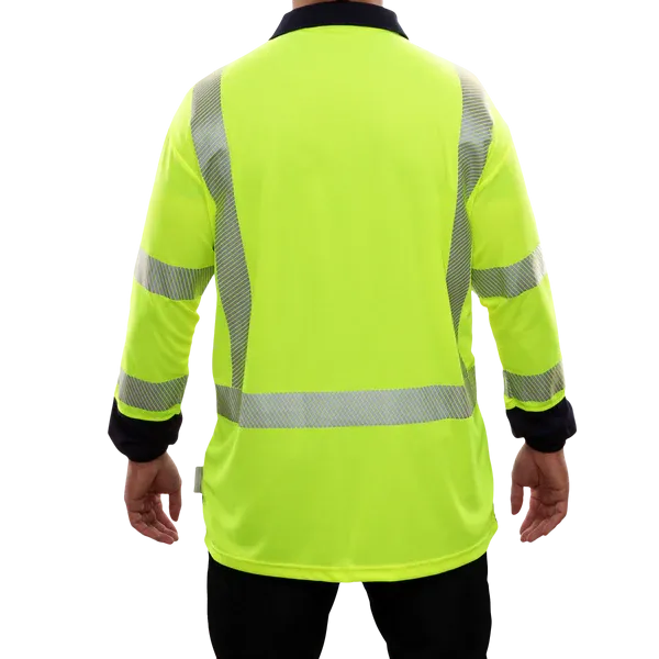 316CTLN Hi-Vis Two-Tone Long Sleeve Safety Polo Shirt w/Pocket