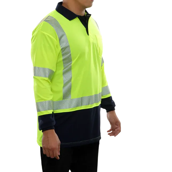 316CTLN Hi-Vis Two-Tone Long Sleeve Safety Polo Shirt w/Pocket