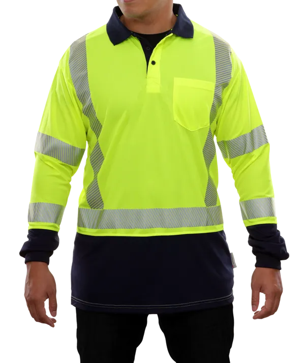 316CTLN Hi-Vis Two-Tone Long Sleeve Safety Polo Shirt w/Pocket