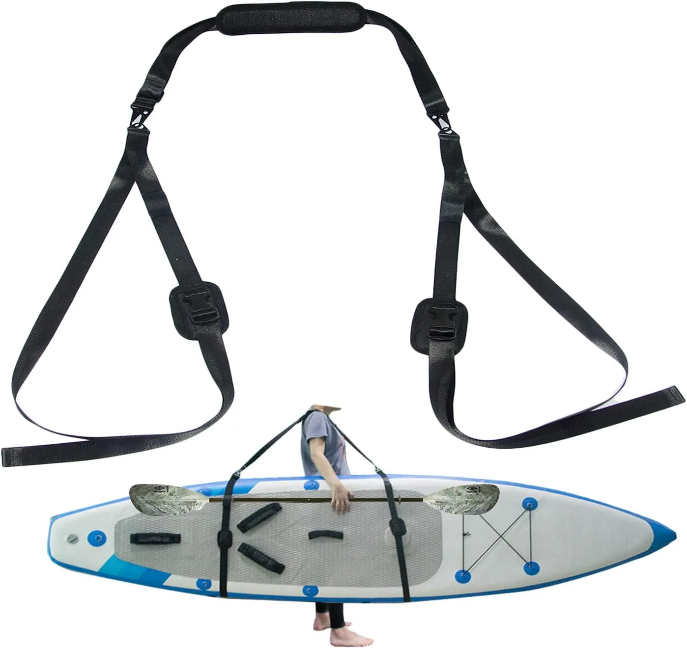 Adjustable Kayak SUP Carry Strap Multi-Use Shoulder Strap for Surfboard Stand Up Paddleboard Canoe Longboard Carry Belt Paddle Board Accessories
