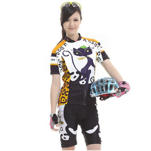 BATFOX Women Summer Cycling Short Jersey Set MTB Wicking Ciclismo Ropa Mountain Bike Cycling  Clothing Bicycle Short Jersey Set