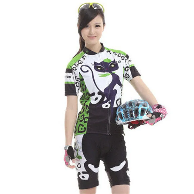BATFOX Women Summer Cycling Short Jersey Set MTB Wicking Ciclismo Ropa Mountain Bike Cycling  Clothing Bicycle Short Jersey Set