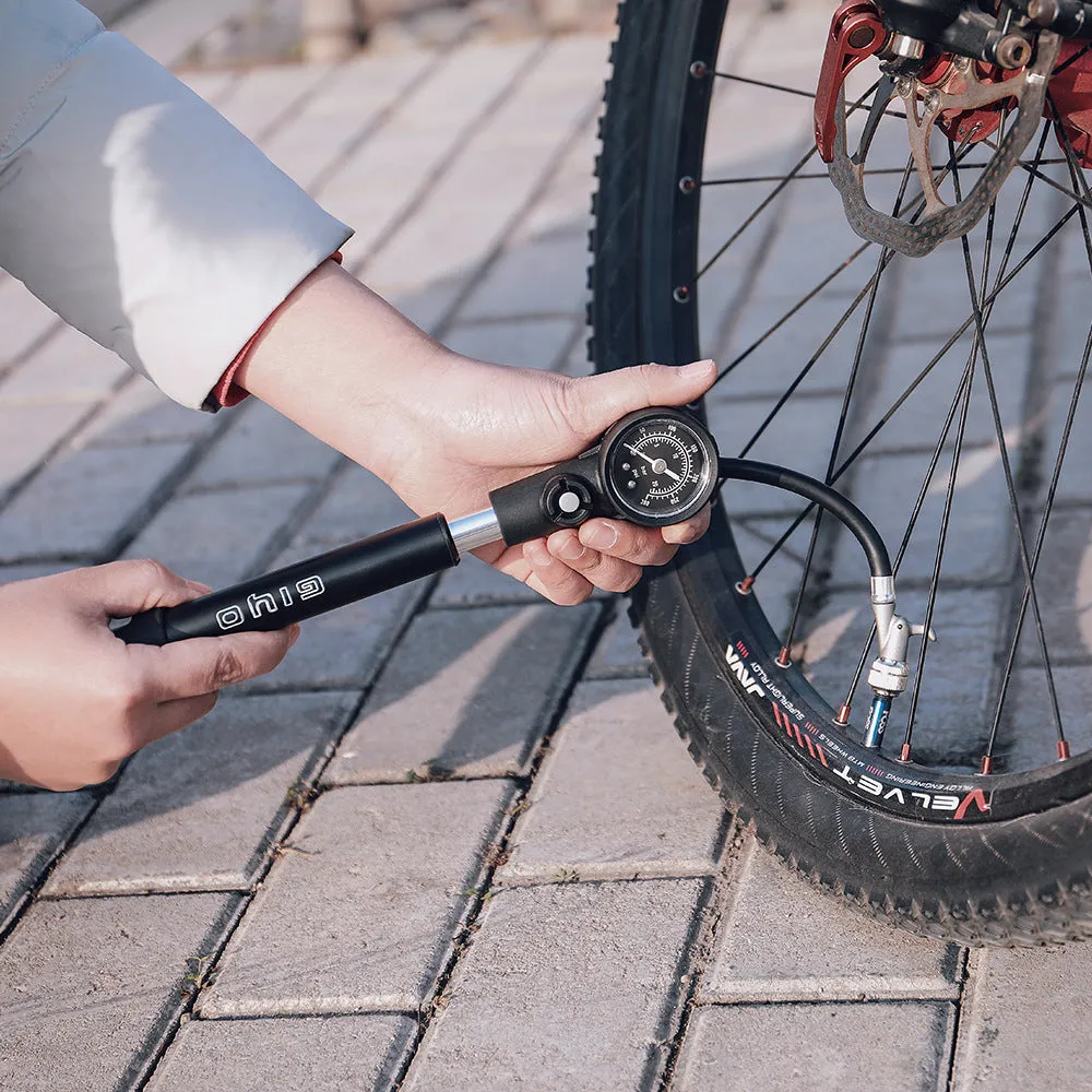 Bicycle Mountain Bike Inflator Portable Mini High-Pressure Front Fork American-French Inflator GS41E