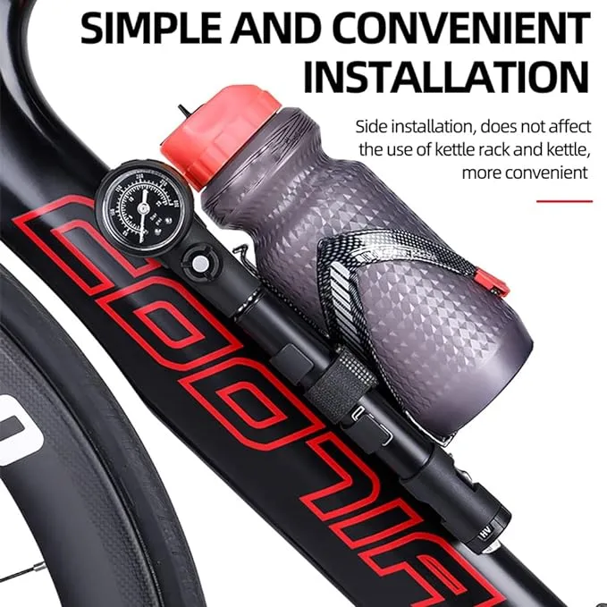 Bicycle Mountain Bike Inflator Portable Mini High-Pressure Front Fork American-French Inflator GS41E