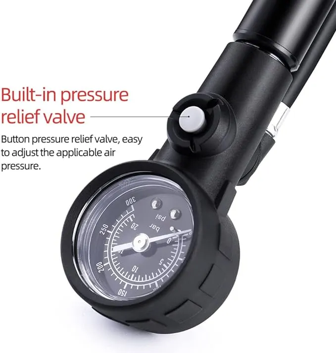 Bicycle Mountain Bike Inflator Portable Mini High-Pressure Front Fork American-French Inflator GS41E