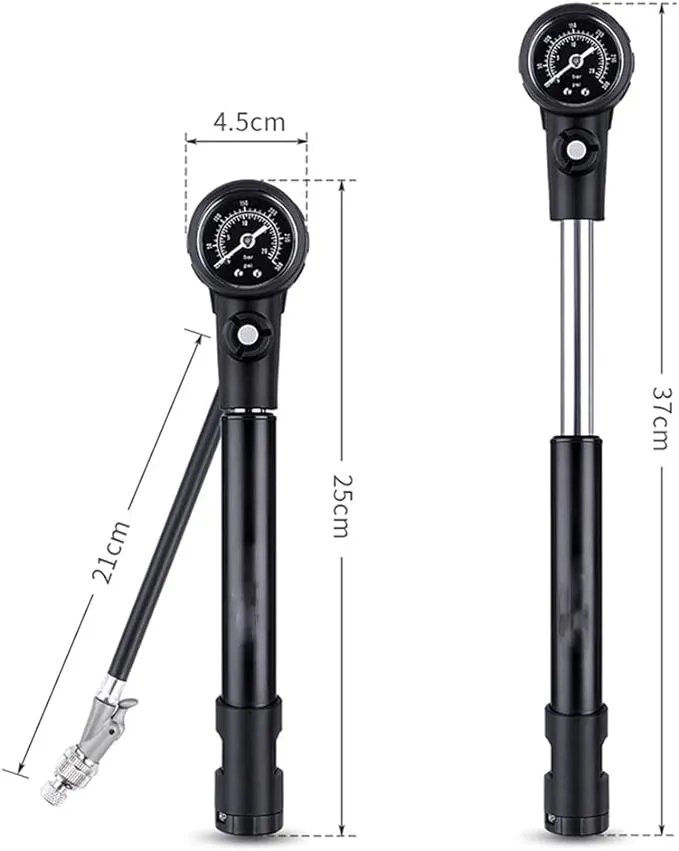 Bicycle Mountain Bike Inflator Portable Mini High-Pressure Front Fork American-French Inflator GS41E