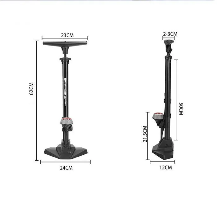 Bicycle Mountain Bike Road Bike Dead-Fly Vertical High-Pressure Pump With Air Pressure Gauge.