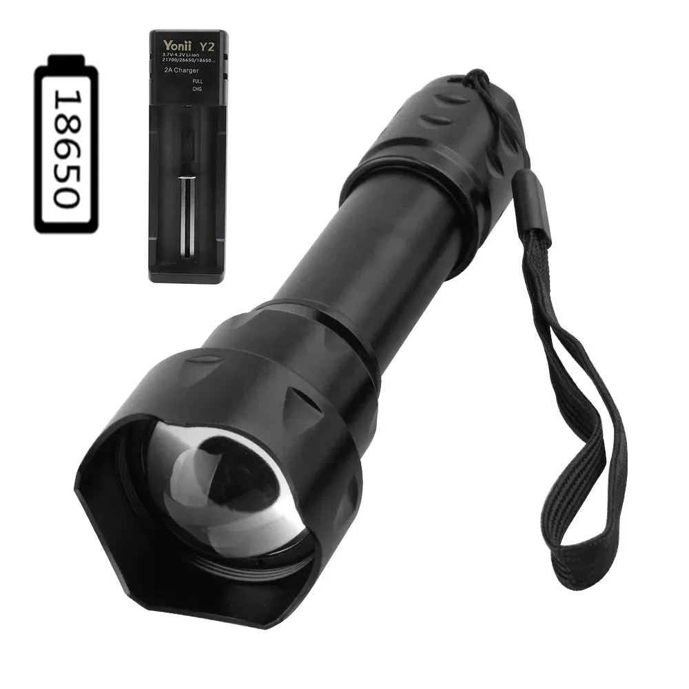 BORUiT T20 Infrared IR 850nm Night Vision LED Tactical Flashlight Zoom IPX6 Waterproof Torch Use 18650 Battery Hunting Lantern
