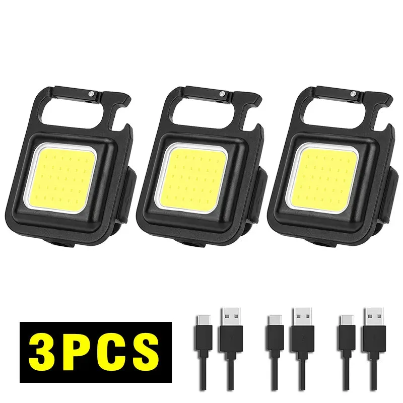 COB Lantern Mutifuction Portable Flashlight Pocket Work Light Outdorr Camping Fishing Climbing LED Light Bottle Opener, Hook