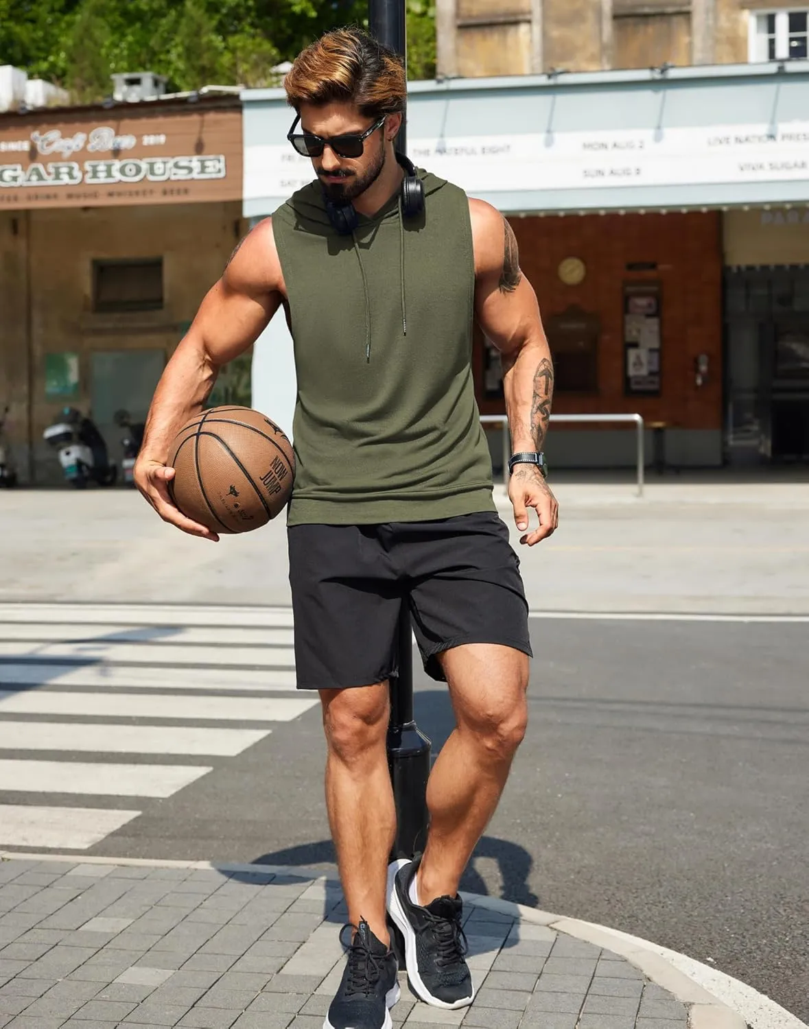 COOFANDY Sleeveless Hoodies for Men Workout Hooded Tank Tops Muscle Cut Off Shirts Bodybuilding Gym Shirt
