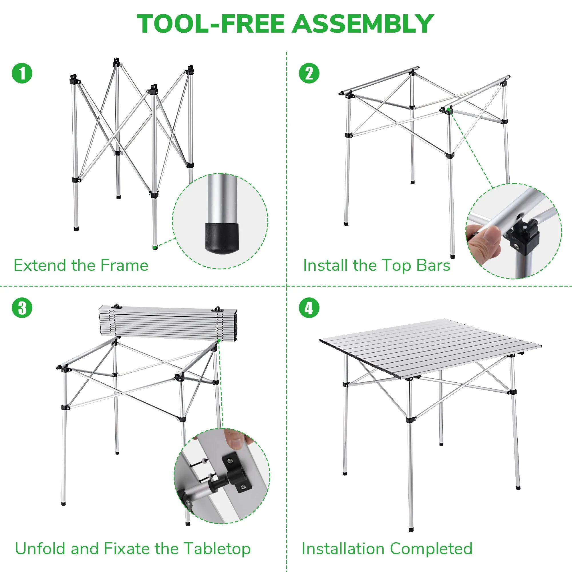 DIY Lightweight Foldable Camping Table 27"x26"