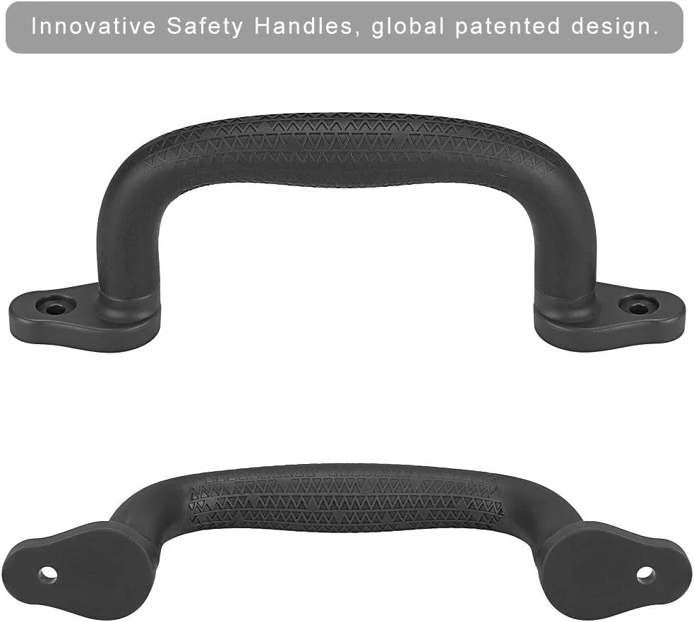 Dolibest Set of 8 Safety Playground Handles, Swing Set Kids Safety Hand Grips for Playset, Climbing Frame, Play House, Climbing Frame, Play House Handles (Black)