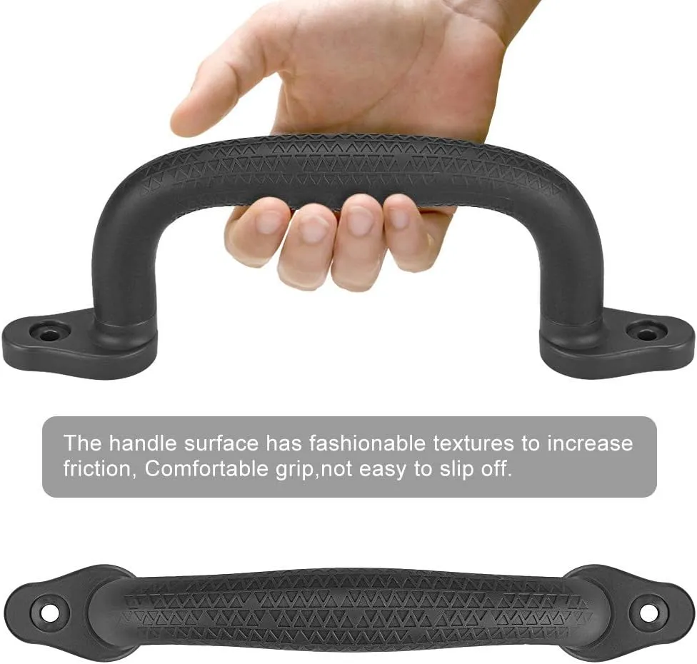 Dolibest Set of 8 Safety Playground Handles, Swing Set Kids Safety Hand Grips for Playset, Climbing Frame, Play House, Climbing Frame, Play House Handles (Black)