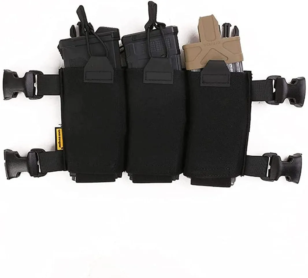 EMERSONGEAR Tactical Triple Mag Pouch,Placard 5.56 Magazine Panel,Magazine Pouch with Hook Backing,Tactical Vest Chest Rig Bag