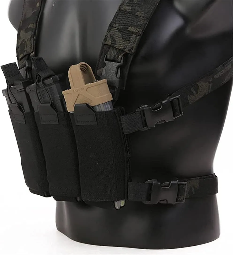 EMERSONGEAR Tactical Triple Mag Pouch,Placard 5.56 Magazine Panel,Magazine Pouch with Hook Backing,Tactical Vest Chest Rig Bag