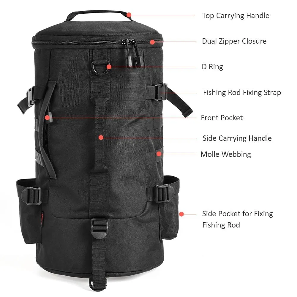 Fishing Tackle Backpack Tackle Box Organizer with Rod Holders