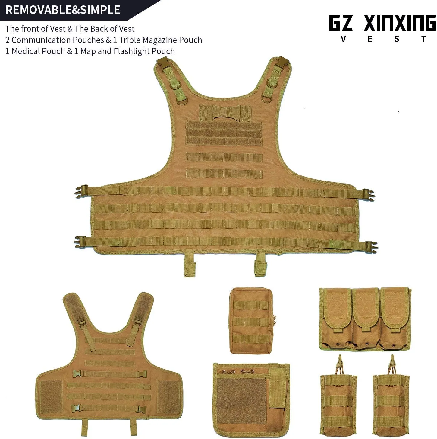 GZ XINXING Black Tactical Airsoft Paintball Vest
