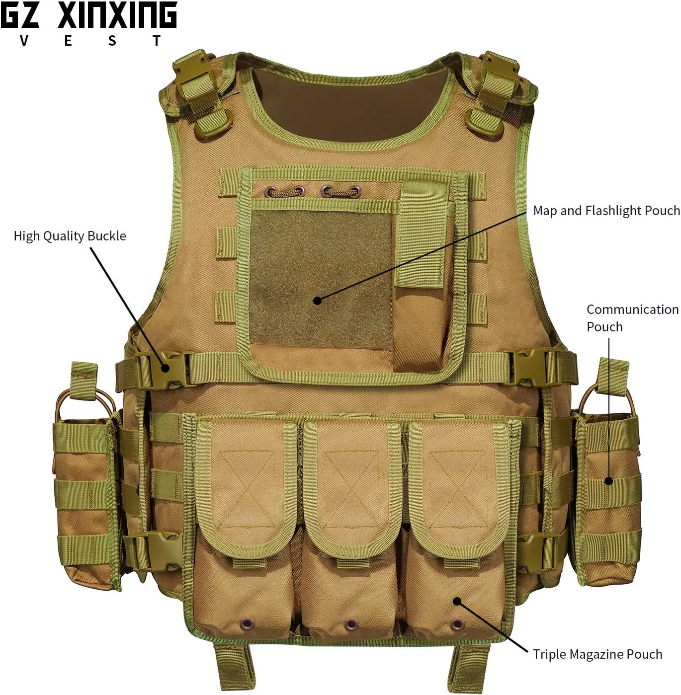 GZ XINXING Black Tactical Airsoft Paintball Vest