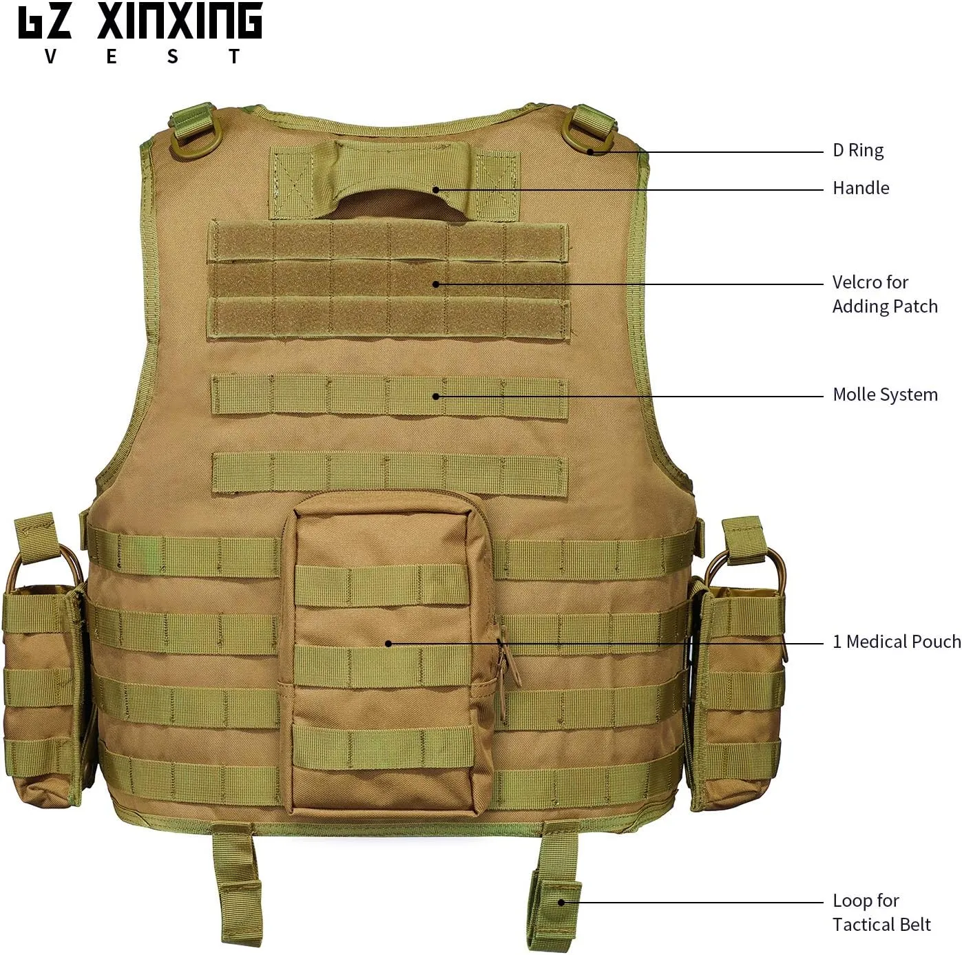 GZ XINXING Black Tactical Airsoft Paintball Vest