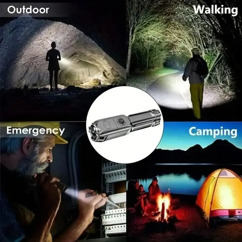 High Brightness LED Flashlight With USB Charging  Zoom Outdoor Waterproof Fishing Adventure100000 Lumens Tactical Flashlight
