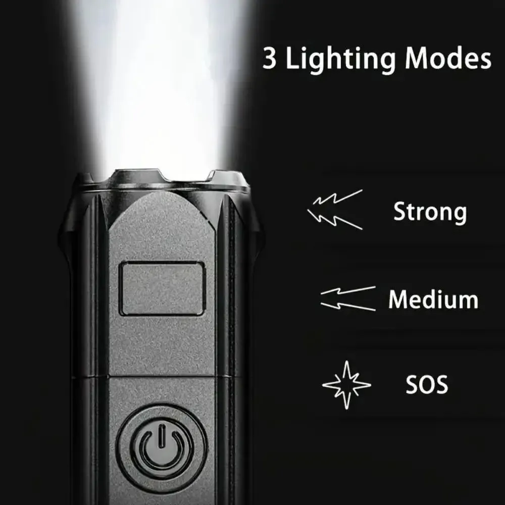 High Brightness LED Flashlight With USB Charging  Zoom Outdoor Waterproof Fishing Adventure100000 Lumens Tactical Flashlight