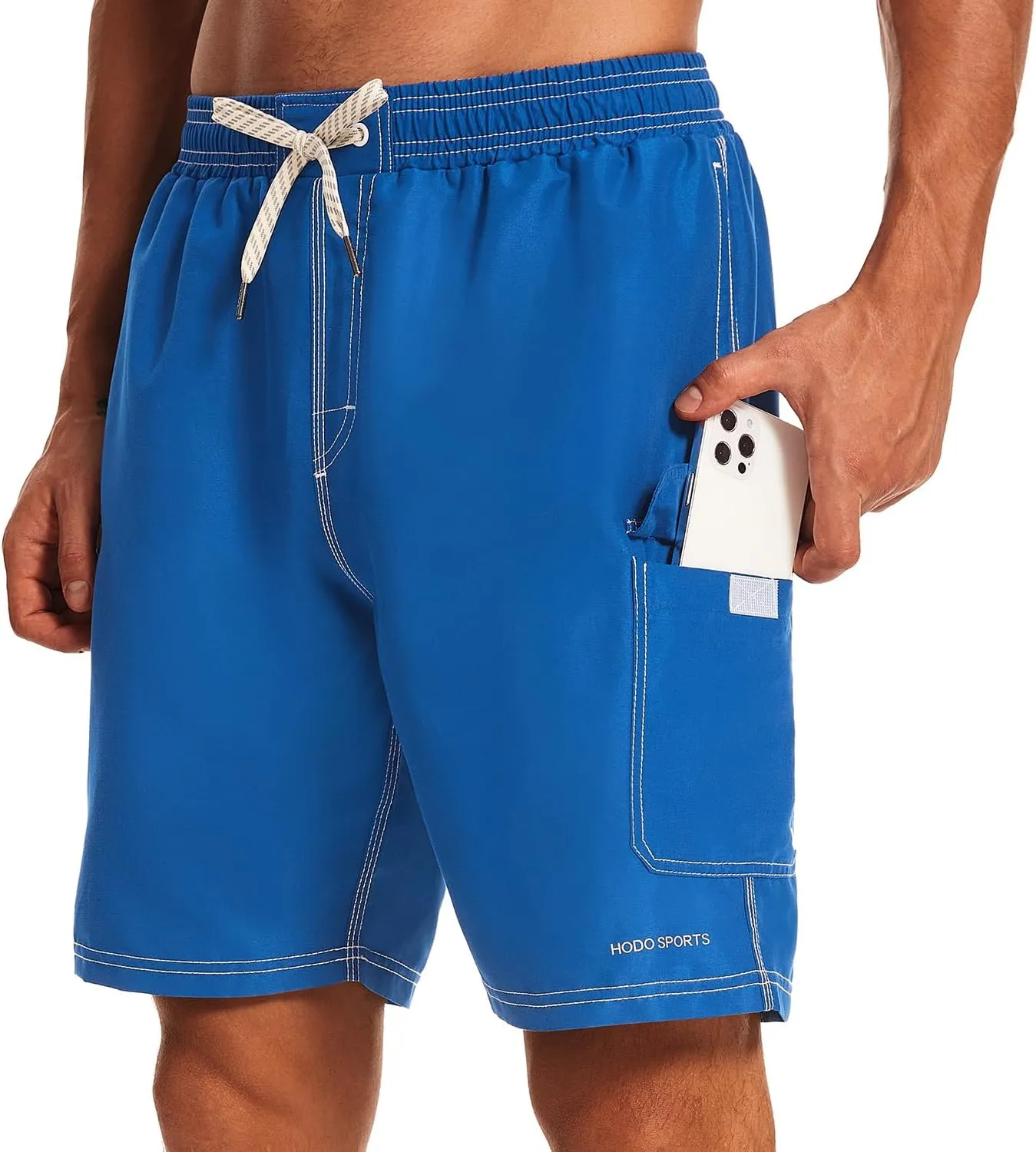 HODOSPORTS Mens Swim Trunks with Compression Liner 9 inch Bathing Suit Quick-Dry Swim Shorts Cargo Pockets S-4XL