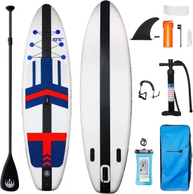 Inflatable Paddle Boards Stand Up Paddleboards, with Paddle Board Accessories & Carry Bag & Pump, Wide Stable Design, Non-Slip Comfort Deck for Adults &Youth of All Skill Levels