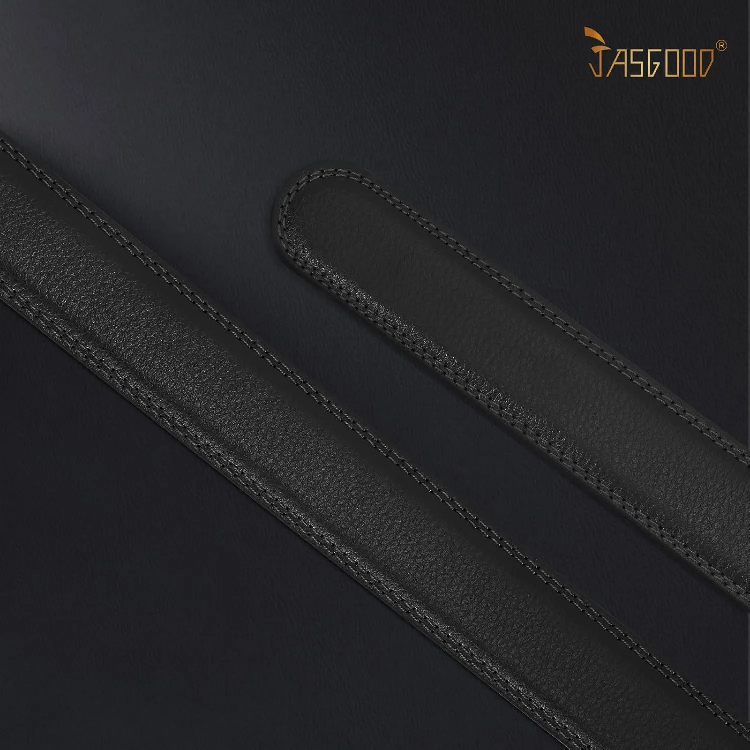 JASGOOD Ratchet Belt Replacement Strap 1 1/8", Leather Belt Strap for 35MM Slide Click Buckle