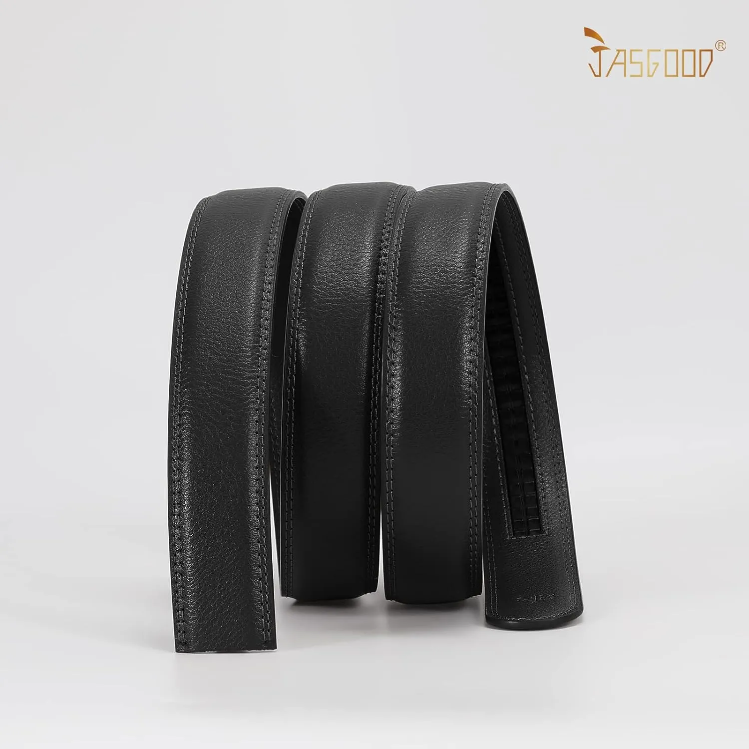JASGOOD Ratchet Belt Replacement Strap 1 1/8", Leather Belt Strap for 35MM Slide Click Buckle