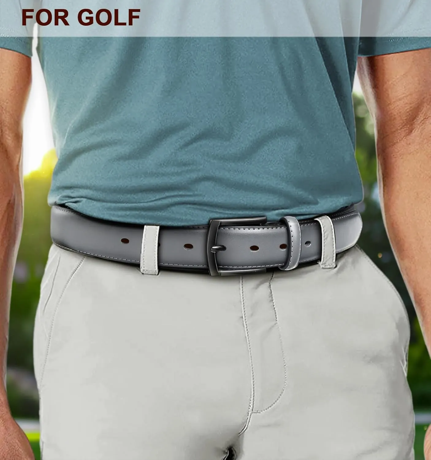KEMISANT Men Belt 2Pack  Genuine Leather Belt for Men Dress Casual Golf Jeans 1 3/8"