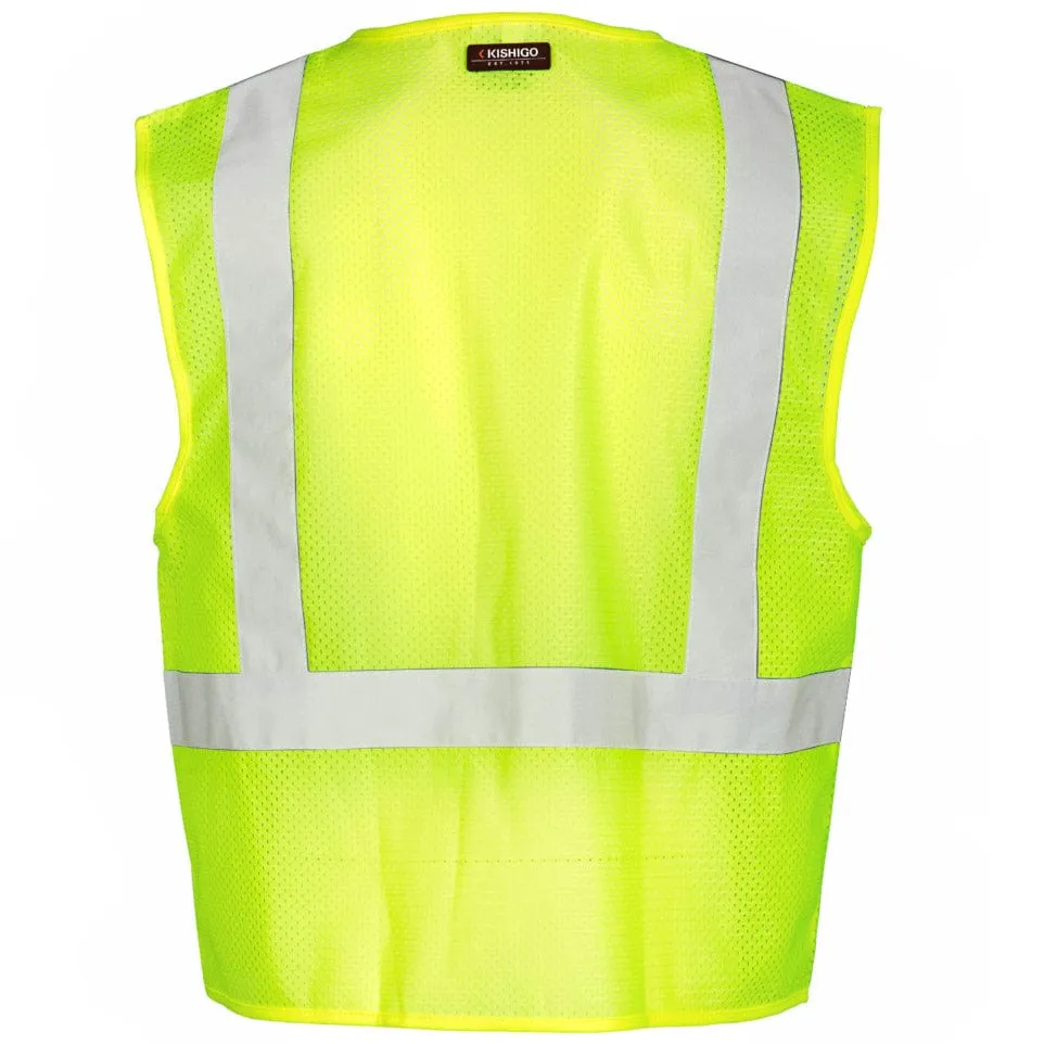Kishigo ANSI Class 2 Ulta-Cool Mesh 1-Pocket Hi-Vis Safety Vest