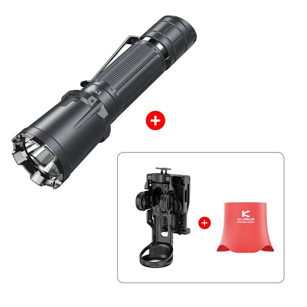 KLARUS XT11GT PRO-V2 Rapid Reaction Extreme Output Dual-switch 3300 Lumens Rechargeable Tactical Flashlight