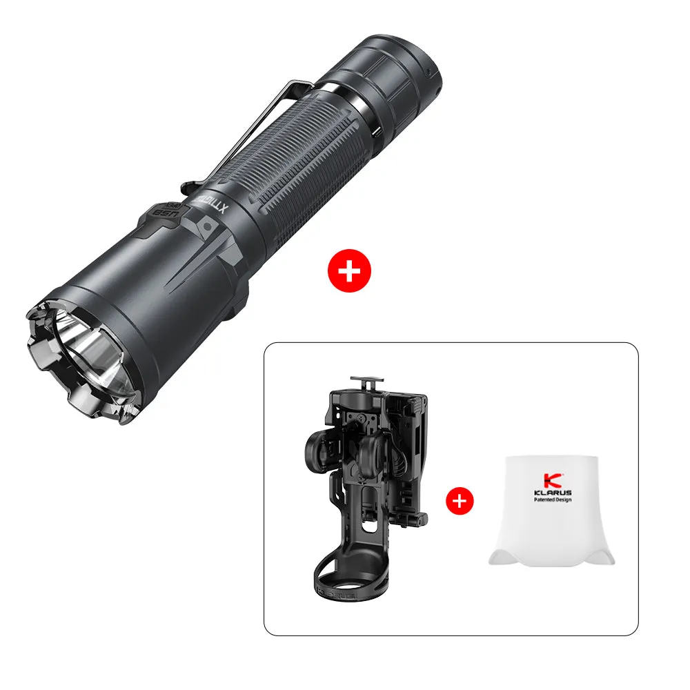 KLARUS XT11GT PRO-V2 Rapid Reaction Extreme Output Dual-switch 3300 Lumens Rechargeable Tactical Flashlight