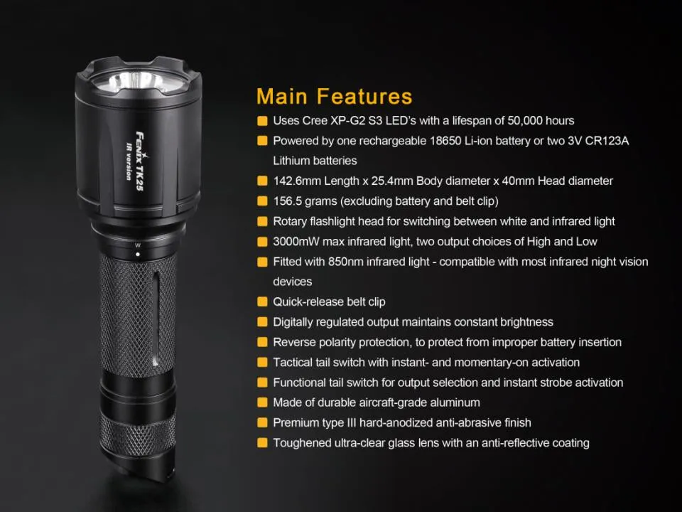 Led light Fenix TK25 IR