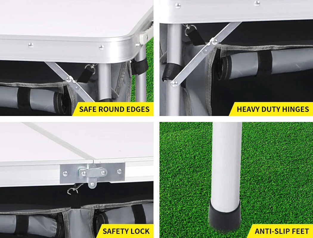 Levede Camping Table Foldable 120cm With Organizer