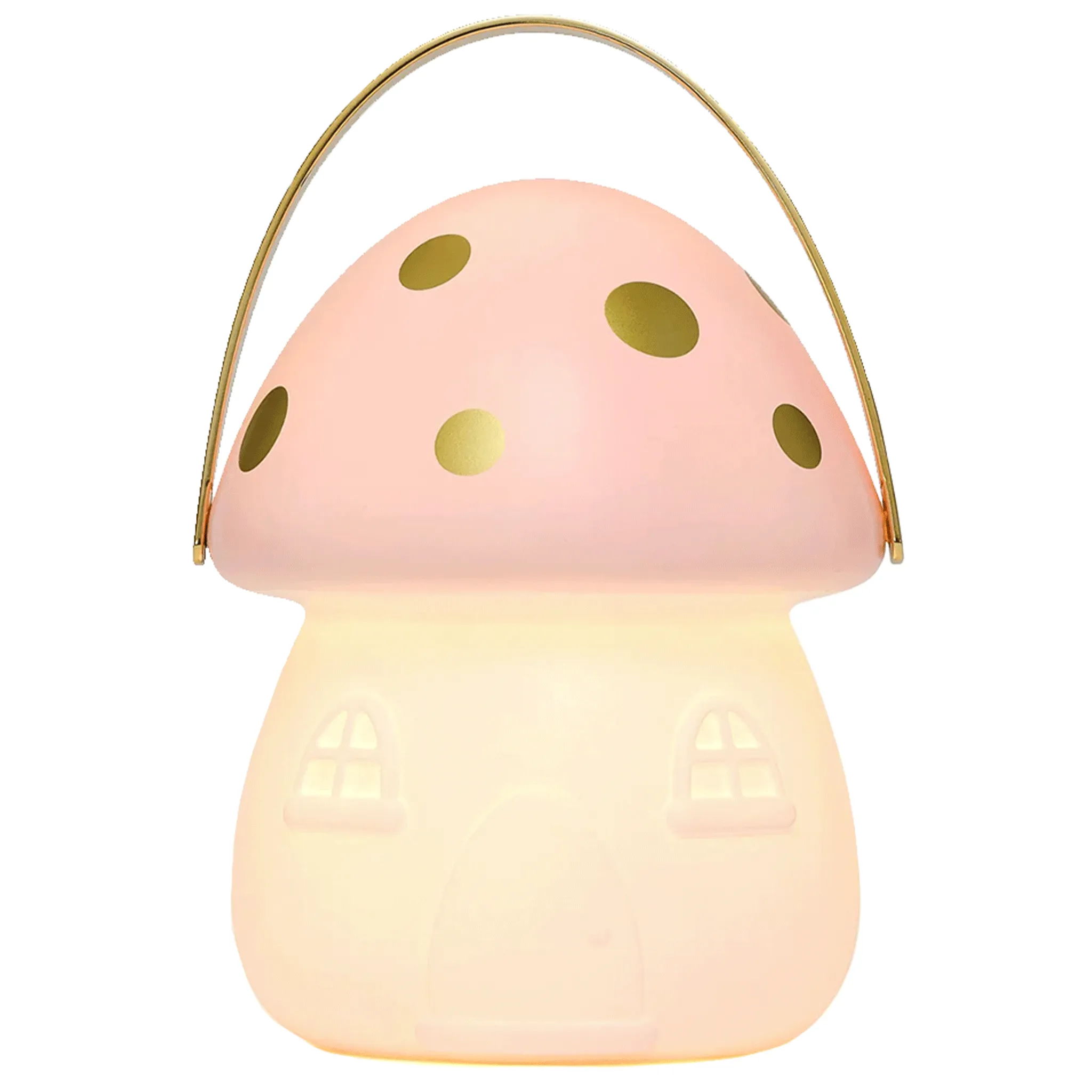 Little Belle Fairy House USB Charging LED Carry Lantern - Mini Pink & Gold