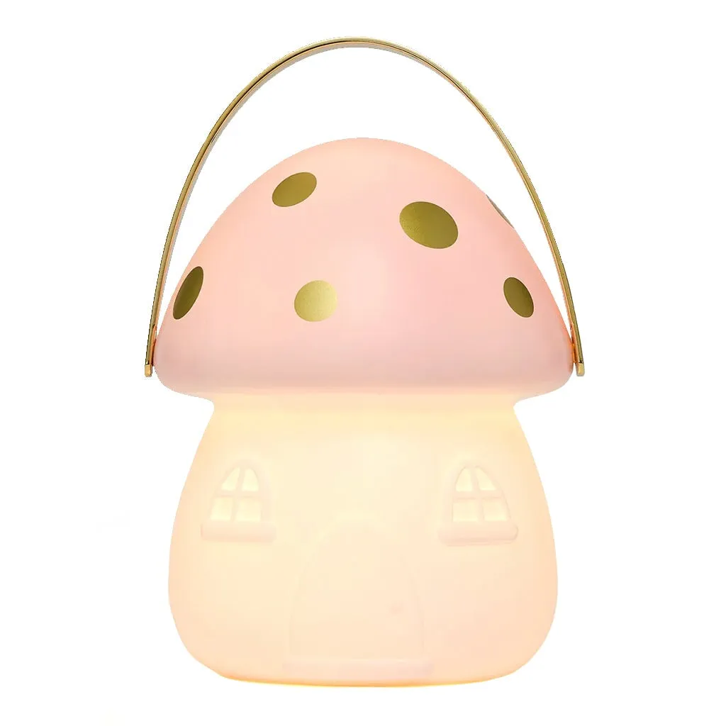 Little Belle Fairy House USB Charging LED Carry Lantern - Mini Pink & Gold