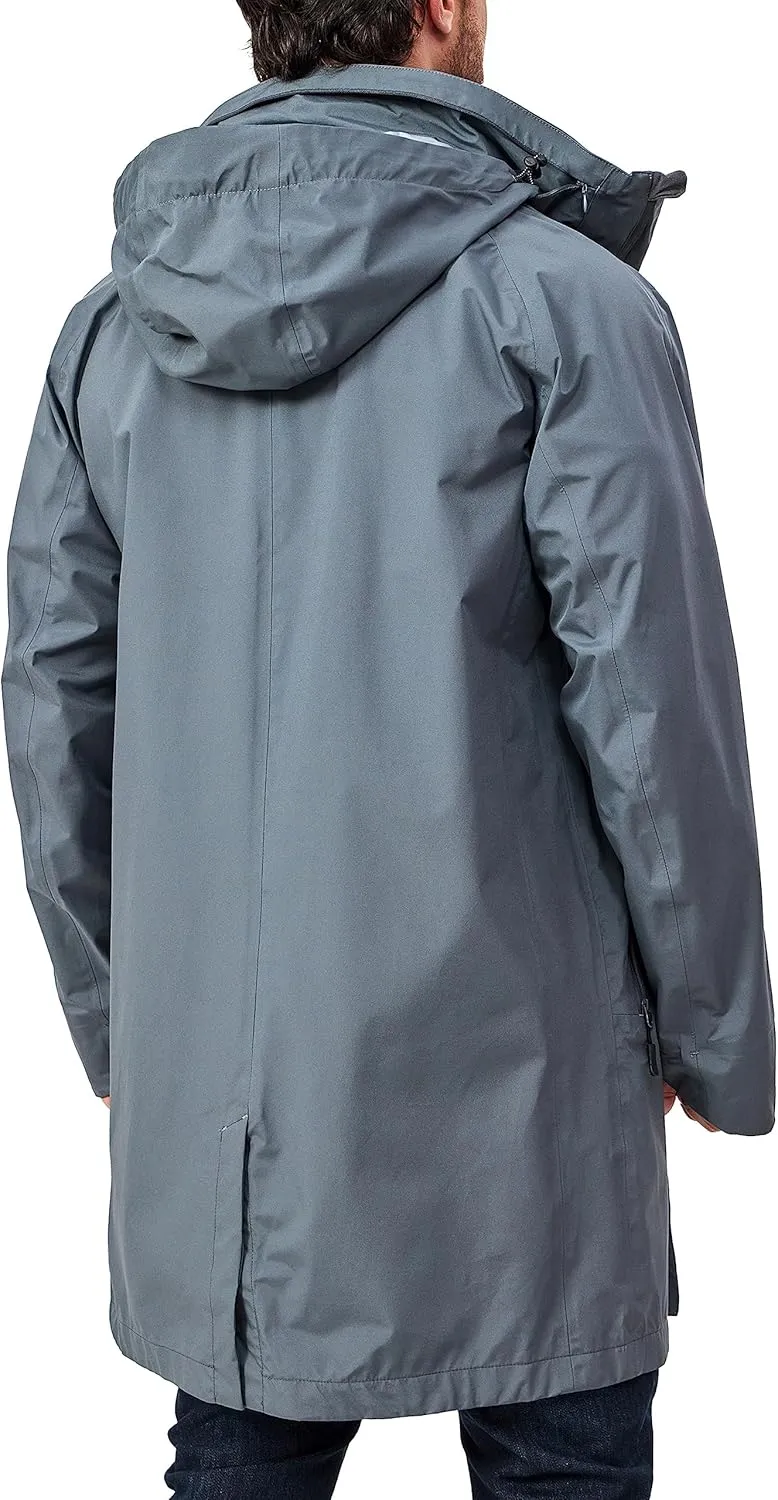 Little Donkey Andy Men's Waterproof Rain Jacket Outdoor Lightweight Mountain Windbreaker Long Coat for Hiking Golf Travel