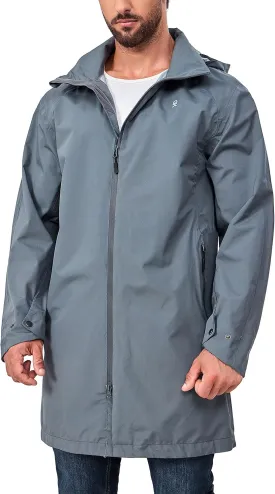 Little Donkey Andy Men's Waterproof Rain Jacket Outdoor Lightweight Mountain Windbreaker Long Coat for Hiking Golf Travel