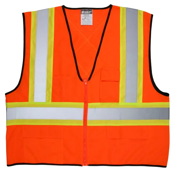 MCR Safety CSA Poly, Oran Vest 4 1/2 Lime/Sil M