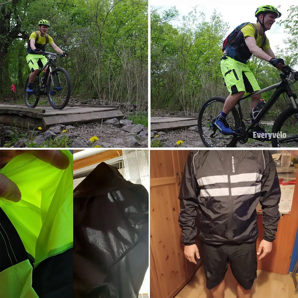 Men Padded Baggy Cycling Shorts Reflective MTB Mountain Bike Bicycle Riding Trousers Water Resistant Loose Fit Shorts