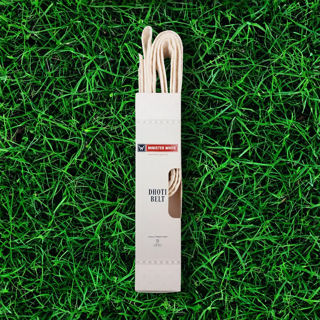 Minister White Velcro Dhoti Belt - Cream